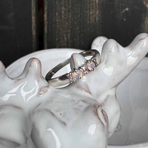 Pretty In Pink Opal & Tourmaline Ring 925SS—NWOT - Picture 5 of 7